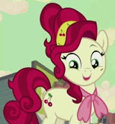 Size: 404x434 | Tagged: safe, screencap, cherry jubilee, earth pony, pony, g4, party pooped, cropped, cute, female, jubibetes, solo