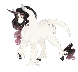 Size: 2700x2500 | Tagged: safe, artist:gigason, oc, oc only, hybrid, pony, unicorn, female, high res, interspecies offspring, mare, offspring, parent:discord, parent:princess celestia, parents:dislestia, simple background, solo, transparent background
