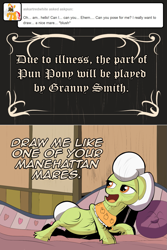 Size: 1067x1602 | Tagged: safe, artist:wadusher0, granny smith, pony, ask pun, g4, ask, draw me like one of your french girls