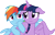 Size: 4750x3000 | Tagged: safe, artist:cloudy glow, rainbow dash, twilight sparkle, alicorn, pony, g4, the beginning of the end, .ai available, floppy ears, scared, simple background, transparent background, twilight sparkle (alicorn), vector