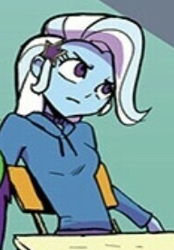 Size: 192x276 | Tagged: safe, artist:pencils, idw, trixie, equestria girls, g4, spoiler:comicequestriagirlsmarchradness, cropped, trixie is not amused, unamused