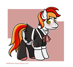 Size: 1022x946 | Tagged: safe, artist:redpalette, oc, oc only, pegasus, pony, clothes, crossdressing, cute, embarrassed, maid, male, stallion