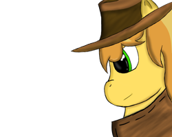 Size: 1280x1024 | Tagged: safe, artist:crescentpony, braeburn, earth pony, pony, g4, bust, clothes, hat, male, simple background, solo, stallion, transparent background