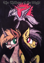 Size: 1453x2080 | Tagged: safe, artist:mysteriousshine, daring do, pegasus, pony, unicorn, comic:the children of the night, g4, bust, comic, female, mare, smiling, traditional art