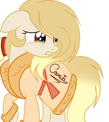 Size: 845x945 | Tagged: safe, artist:applerougi, oc, oc only, oc:cremita, earth pony, pony, clothes, female, mare, robe, simple background, solo, teary eyes, transparent background