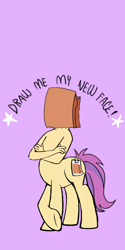 Size: 1080x2160 | Tagged: safe, artist:calebtyink, artist:paperbagpony, oc, oc:paper bag, centaur, earth pony, ponytaur, anthro, taur, base used, draw me my new face, exploitable meme, female, mare, meme, ponytaur universe, solo, template