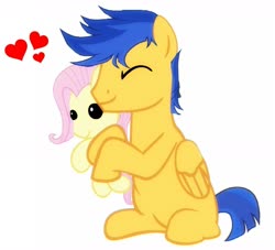 Size: 1280x1162 | Tagged: safe, artist:ilovegreendeathsalot, flash sentry, fluttershy, g4, female, flutterflash, heart, male, plushie, shipping, simple background, smiling, straight, white background