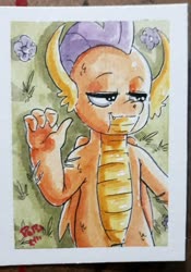 Size: 1436x2048 | Tagged: safe, artist:raph13th, smolder, dragon, g4, dragoness, female, solo, traditional art, watercolor painting