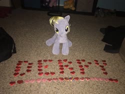 Size: 4032x3024 | Tagged: safe, derpy hooves, pegasus, pony, g4, build-a-bear, cute, female, heart, irl, photo, plushie
