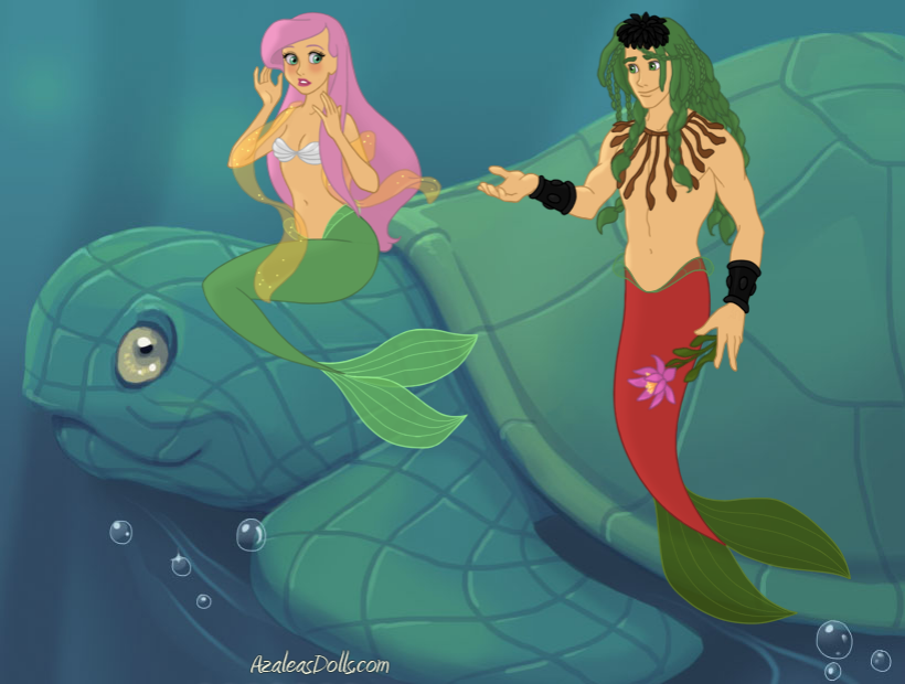 2316151 - safe, artist:azaleasdolls, editor:jdueler11, discord, fluttershy,  mermaid, merman, turtle, g4, bare shoulders, blushing, female, fin wings,  fins, male, mermaid maker, mermaid tail, mermaidized, mermanized,  ship:discoshy, shipping, species