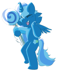 Size: 584x716 | Tagged: safe, artist:dog-cat-dog, oc, oc:fleurbelle, pony, anthro, candy, cheek fluff, food, happy, holding, lollipop, simple background, sweet, transparent background