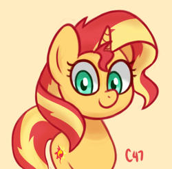 Size: 524x513 | Tagged: safe, artist:handgunboi, sunset shimmer, pony, unicorn, g4, cute, cutie mark, female, mare, shimmerbetes, simple background, solo