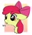 Size: 1313x1452 | Tagged: safe, artist:trickate, apple bloom, earth pony, pony, rcf community, g4, :p, abstract background, adorabloom, big eyes, blushing, bow, bust, cheek fluff, chest fluff, cute, ear fluff, female, filly, floppy ears, portrait, solo, tongue out