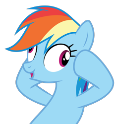 Size: 3000x3239 | Tagged: safe, artist:sollace, rainbow dash, pegasus, pony, a friend in deed, g4, .svg available, derp, female, high res, holding head, open mouth, raised hooves, show accurate, simple background, solo, transparent background, vector