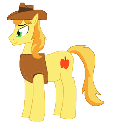 Size: 863x929 | Tagged: safe, artist:mlp-headstrong, braeburn, earth pony, pony, g4, hat, male, simple background, solo, stallion, transparent background