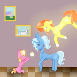 Size: 1024x1024 | Tagged: safe, artist:royal-snowflake, luster dawn, sunburst, trixie, pony, unicorn, g4, family, female, headcanon, headcanon in the description, male, ship:trixburst, shipping, straight