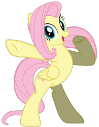 Size: 5902x7567 | Tagged: artist needed, source needed, safe, part of a set, fluttershy, pony, g4, bipedal, female, looking at you, mare, simple background, smiling, solo, transparent background, vector