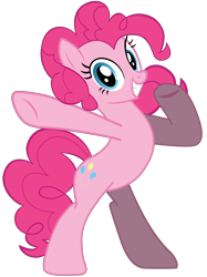 Size: 5587x7474 | Tagged: artist needed, source needed, safe, part of a set, pinkie pie, earth pony, pony, g4, bipedal, female, looking at you, mare, simple background, smiling, solo, transparent background, vector