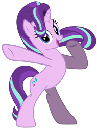 Size: 5905x7750 | Tagged: artist needed, source needed, safe, part of a set, starlight glimmer, pony, g4, bipedal, female, looking at you, mare, simple background, smiling, solo, transparent background, vector
