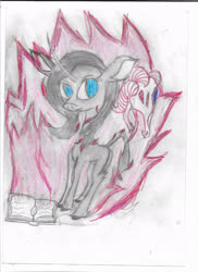 Size: 1700x2338 | Tagged: safe, artist:shardtwo, fhtng th§ ¿nsp§kbl, oleander (tfh), them's fightin' herds, aura, book, community related, traditional art