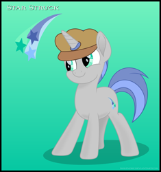 Size: 1079x1149 | Tagged: safe, artist:dolenore, oc, oc only, oc:star struck, pony, unicorn, beret, hat, male, solo, stallion