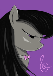 Size: 2893x4092 | Tagged: safe, artist:fizzban08, octavia melody, earth pony, pony, g4, bust, cutie mark, female, frown, portrait, profile, purple background, simple background, solo