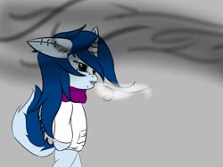 Size: 1280x960 | Tagged: safe, artist:crescentpony, oc, oc only, oc:crescent moon, pony, unicorn, clothes, ear piercing, female, horn, mare, piercing, scarf, solo, unicorn oc