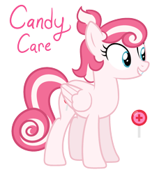 Size: 2000x2100 | Tagged: safe, artist:cherrycandi, oc, oc only, oc:candy care, pegasus, pony, base used, female, folded wings, happy, high res, pink, simple background, smiling, transparent background, wings