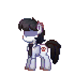 Size: 280x280 | Tagged: safe, artist:thebadbadger, oc, oc only, oc:phoney, pony, pony town, animated, pixel art, simple background, solo, transparent background