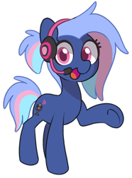 Size: 380x510 | Tagged: safe, artist:dawnfire, oc, oc only, oc:bit rate, earth pony, pony, female, headset, looking at you, mascot, ponyfest, simple background, transparent background