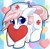 Size: 2263x2210 | Tagged: safe, artist:gleamydreams, nurse redheart, earth pony, pony, g4, blue eyes, cute, female, hat, heart, heartabetes, high res, looking at you, mare, nurse, smiling, smiling at you, solo