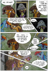 Size: 686x1014 | Tagged: safe, artist:mysteriousshine, a.k. yearling, daring do, pegasus, pony, comic:the children of the night, g4, argument, comic, dialogue, female, glasses, hat, mare, pith helmet, traditional art, underhoof