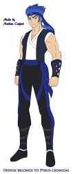 Size: 1241x2930 | Tagged: safe, artist:pyrus-leonidas, part of a set, flash sentry, human, series:mortal kombat:defenders of equestria, g4, bracer, clothes, cosplay, costume, crossover, humanized, liu kang, looking at you, male, man, mortal kombat, pants, part of a series, simple background, solo, transparent background, video game crossover