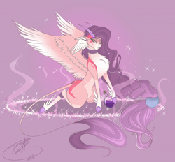 Size: 700x649 | Tagged: artist needed, source needed, safe, oc, oc:avigail, angel, pegasus, pony, collar, indexed png, magic, potion