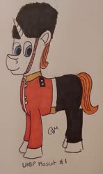 Size: 821x1391 | Tagged: safe, artist:rapidsnap, pony, male, queen's guard, soldier, solo, traditional art