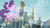 Size: 7680x4320 | Tagged: safe, artist:abion47, artist:melisareb, artist:thegiantponyfan, suri polomare, earth pony, pony, g4, absurd resolution, bipedal, city, cityscape, crystaller building, eyes closed, female, giant pony, giantess, highrise ponies, macro, manehattan, mare, mega giant, rearing