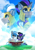 Size: 2000x2892 | Tagged: safe, artist:redchetgreen, oc, oc only, oc:cloud zapper, oc:purple flame, pegasus, pony, unicorn, armor, book, cloud, cute, epic, friendship, grass, happy, hero, high res, male, progress, reading, stallion