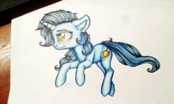 Size: 1280x768 | Tagged: safe, oc, oc only, oc:starley orlin, pony, unicorn, female, mare, solo, traditional art