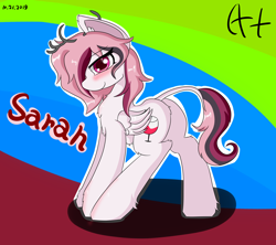 Size: 6300x5600 | Tagged: safe, artist:atreclus, oc, oc only, oc:sarah, pegasus, pony, antlers, blushing, chest fluff, female, leonine tail, mare, smiling, solo
