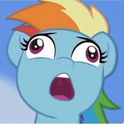 Size: 640x640 | Tagged: safe, screencap, rainbow dash, pony, g4, my little pony: the movie, burp, bust, cropped, derp face, didney worl, faic, female, mare, open mouth, out of context, portrait, solo