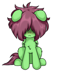 Size: 1000x1235 | Tagged: safe, artist:cottonsweets, oc, oc only, oc:watermelon success, pony, chest fluff, female, filly, floppy ears, fluffy, simple background, solo, transparent background