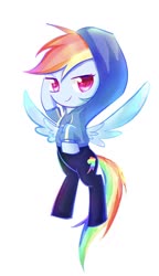 Size: 828x1440 | Tagged: safe, artist:bronyazaych, rainbow dash, pegasus, pony, equestria girls, g4, my little pony equestria girls: better together, clothes, cute, cutie mark, cutie mark on clothes, dashabetes, equestria girls ponified, female, hoodie, human pony dash, looking at you, mare, ponified, simple background, solo, spread wings, white background, wings