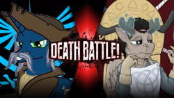 Size: 1280x720 | Tagged: safe, oc, oc:dainn, oc:jack silver, caribou, unicorn, anthro, death battle, exploitable meme, hat, meme, pirate, pirate hat