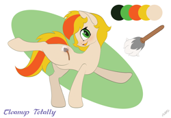 Size: 2500x1719 | Tagged: safe, artist:miniferu, oc, oc only, oc:cleanup totally, earth pony, pony, commission, female, reference sheet, solo