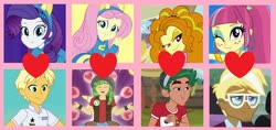 Size: 1280x603 | Tagged: safe, artist:loladreamteam, adagio dazzle, fluttershy, ragamuffin (g4), rarity, sandalwood, sour sweet, timber spruce, trenderhoof, equestria girls, g4, collage, female, male, rarimuffin, sandalshy, shipping, shipping domino, shipping table, sourhoof, straight, timberdazzle