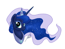 Size: 2828x2121 | Tagged: safe, artist:zoidledoidle, princess luna, alicorn, pony, g4, bust, female, high res, peytral, simple background, smiling, solo, transparent background