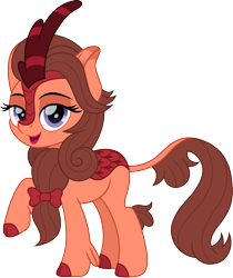 Size: 1262x1500 | Tagged: safe, artist:cloudy glow, swoon song, kirin, g4, female, kirin-ified, lidded eyes, looking at you, raised hoof, simple background, solo, species swap, transparent background