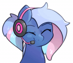 Size: 644x554 | Tagged: safe, artist:angrylittlerodent, derpibooru exclusive, oc, oc only, oc:bit rate, pony, animated, bouncing, cute, eyes closed, frame by frame, fuf, happy, headset, ocbetes, ponyfest, simple background, smiling, solo, white background