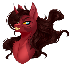 Size: 1406x1316 | Tagged: safe, artist:ohhoneybee, oc, oc only, pony, unicorn, bust, female, mare, portrait, simple background, solo, transparent background