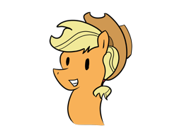 Size: 1600x1200 | Tagged: safe, artist:moonahd, applejack, earth pony, pony, g4, cowboy hat, dot eyes, female, grin, hat, mare, simple background, smiling, solo, transparent background